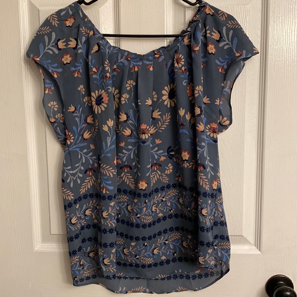 Pleat-Neck Blouse
